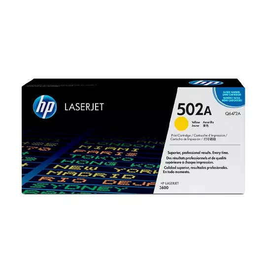 Tóner Hp 502A (Q6472A) Yellow  4,000 Pag Color LaserJet 3600